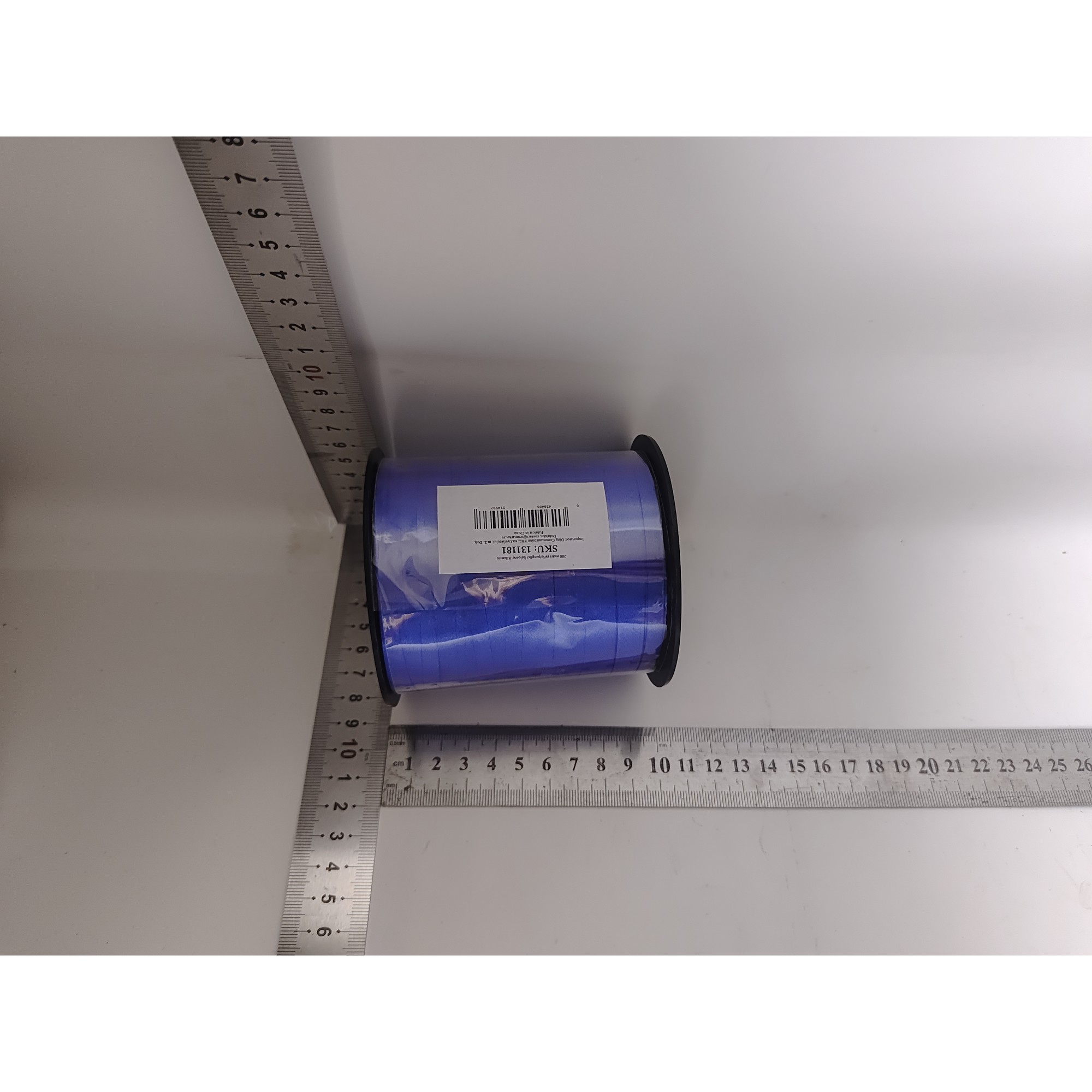 Panglica pentru Baloane, Rola de 200 de Metri, din Rafie, Albastra [1]