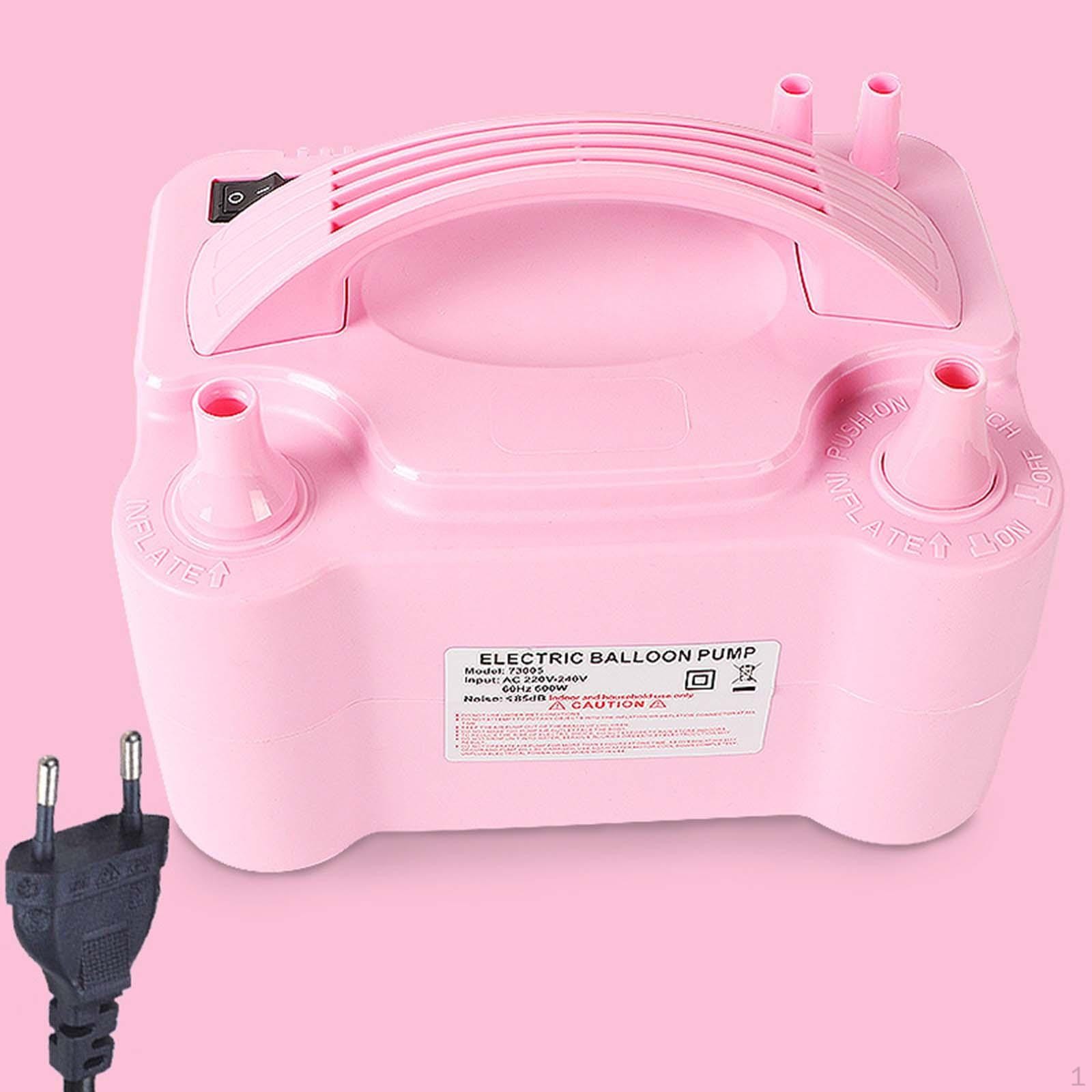 Pompa Electrica Pentru Umflat Baloane, 600 W, Doua Capete de Umflat, din Plastic, 19.5 x 14 x 13 cm, Roz [2]