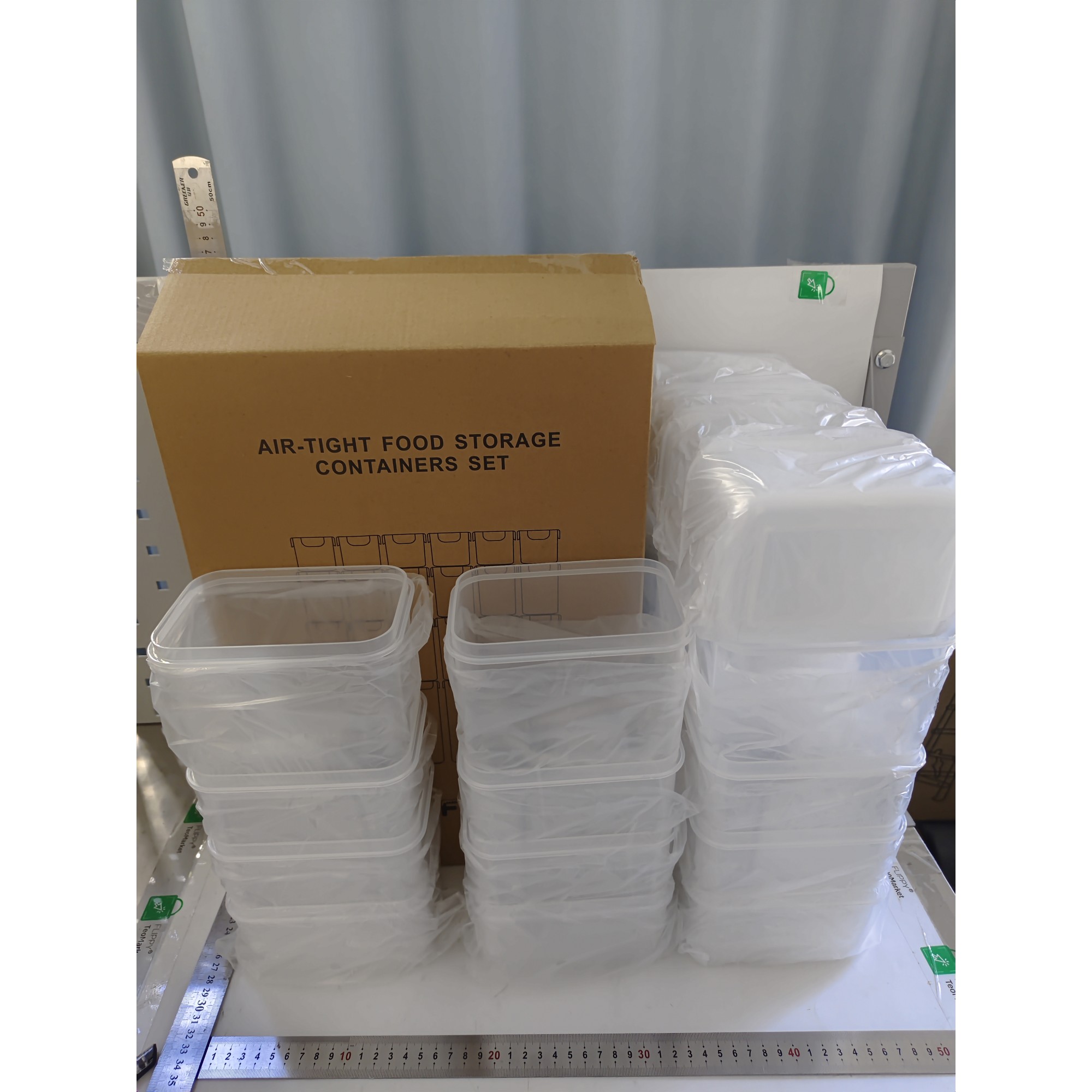 Cutii de depozitare alimente, Set din 24 Cutii pentru Condimente, Cereale, Cutii pentru Bucatarie, din Plastic PP, Cutii Alimentare, Diferite Dimensiuni, Transparente [1]