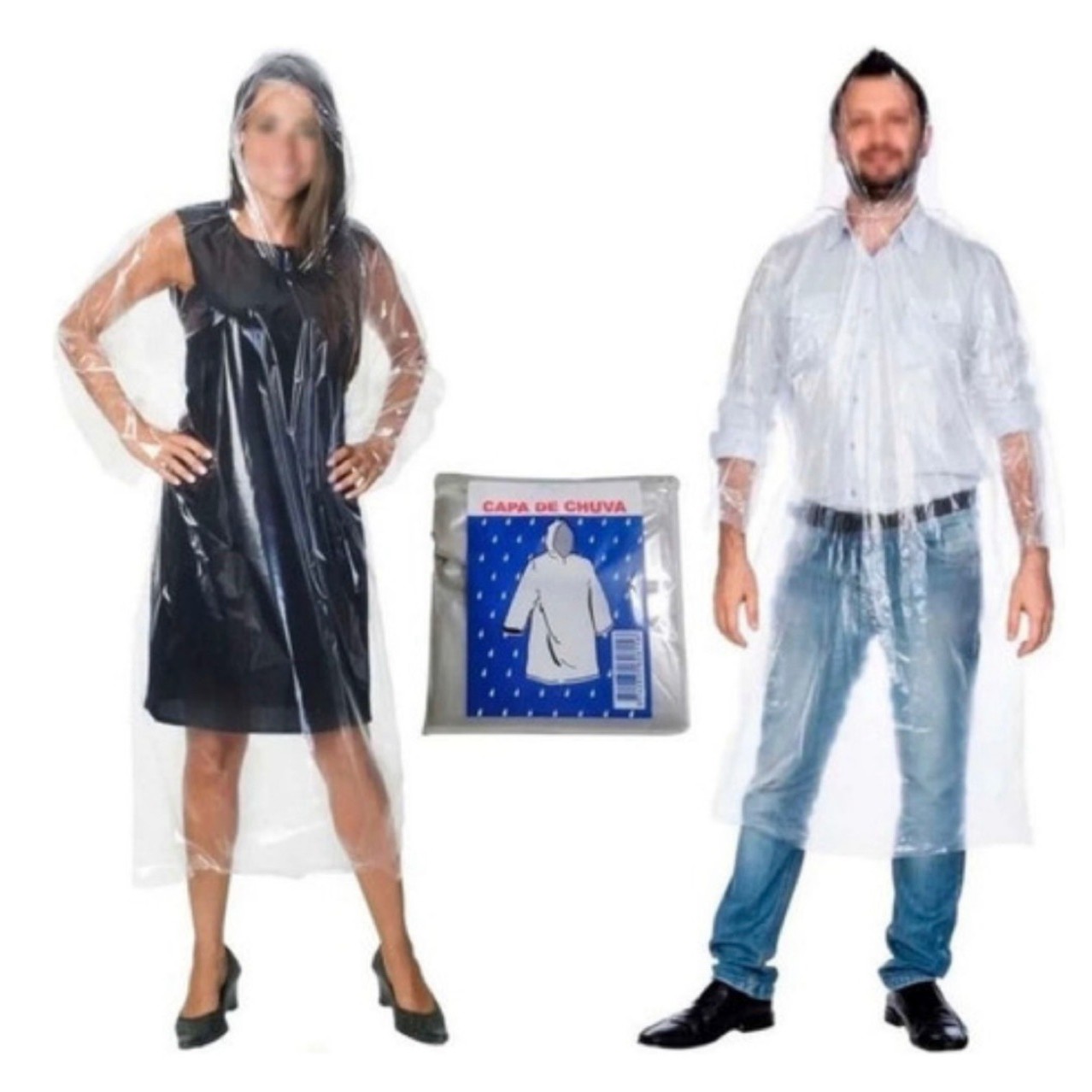 Pelerina de Ploaie, pentru Adulti, 150 x 90 cm, Tip Poncho, Impermeabila, de Unica Folosinta, 30 g, Transparent [6]