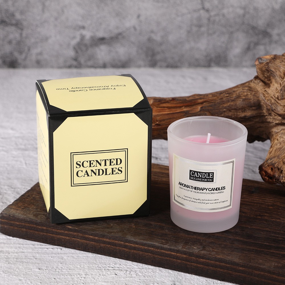 Lumanare Parfumata, Model Borcan Translucid, 6.2 x 5.2 cm, Aroma de Trandafir, Roz [1]