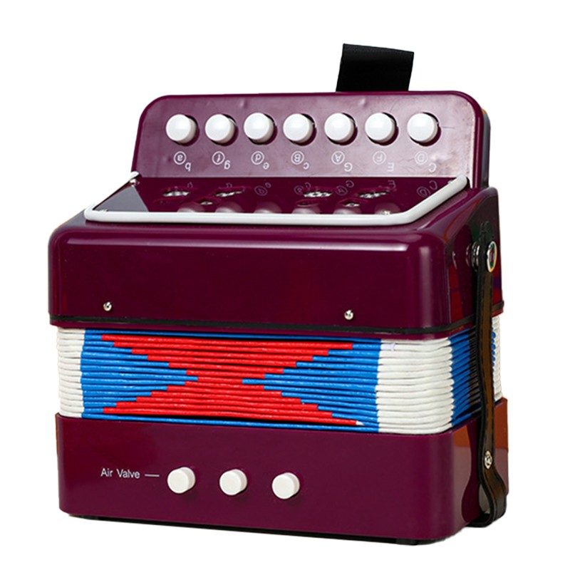 Jucarii pentru copii - Acordeon Pentru Copii, Acordeon Jucarie pentru Educatie Timpurie, 7 butoane 2 bass, Acordeon Instrument Muzical pentru Copii, 18 x 17 x 10 cm, Mov