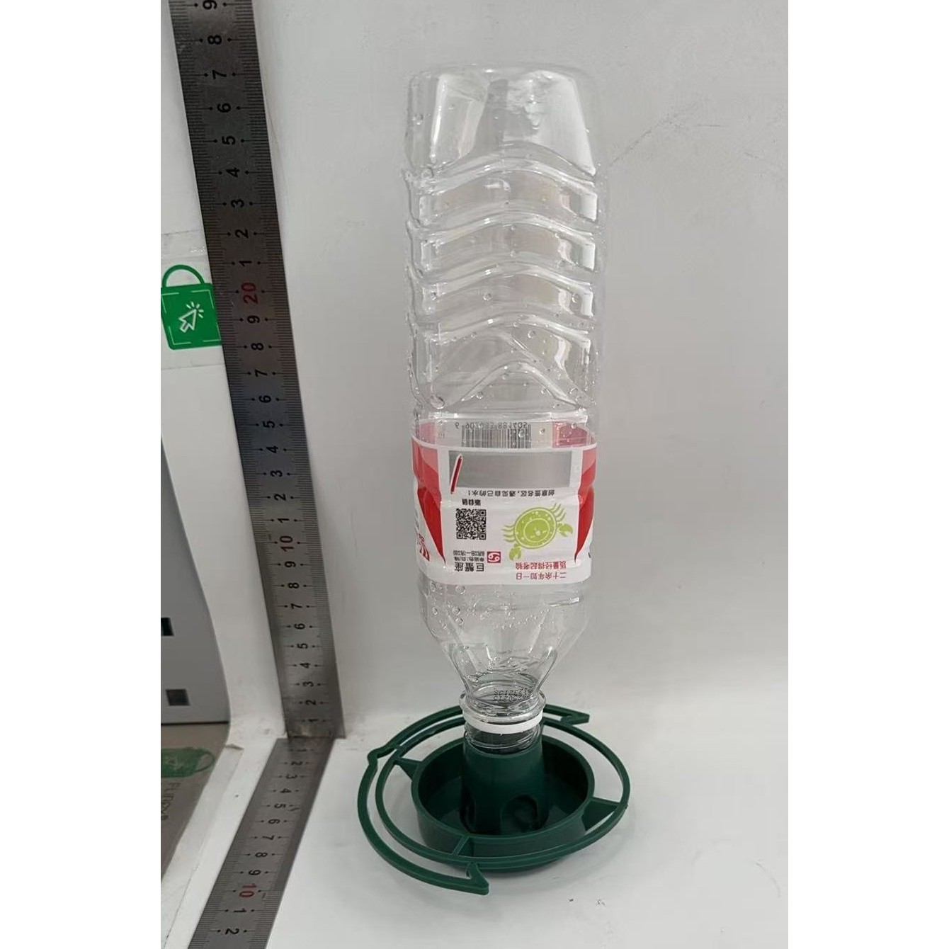 Suport Sticla pentru Hranit Pasari, din Plastic, de Gradina, Fara Sticla, 12.5 x 3.8 x 2 cm, Verde [7]