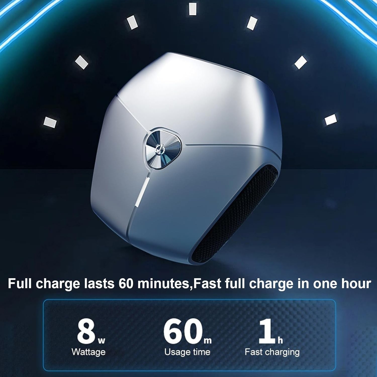 Aparat de Ras Portabil, 8W, Autonomie 60 min, Incarcare Cablu Type C Inclus, Periuta de Curatare, Husa, Reincarcabil, 7.3x7.5x3.3 cm, Gri [10]