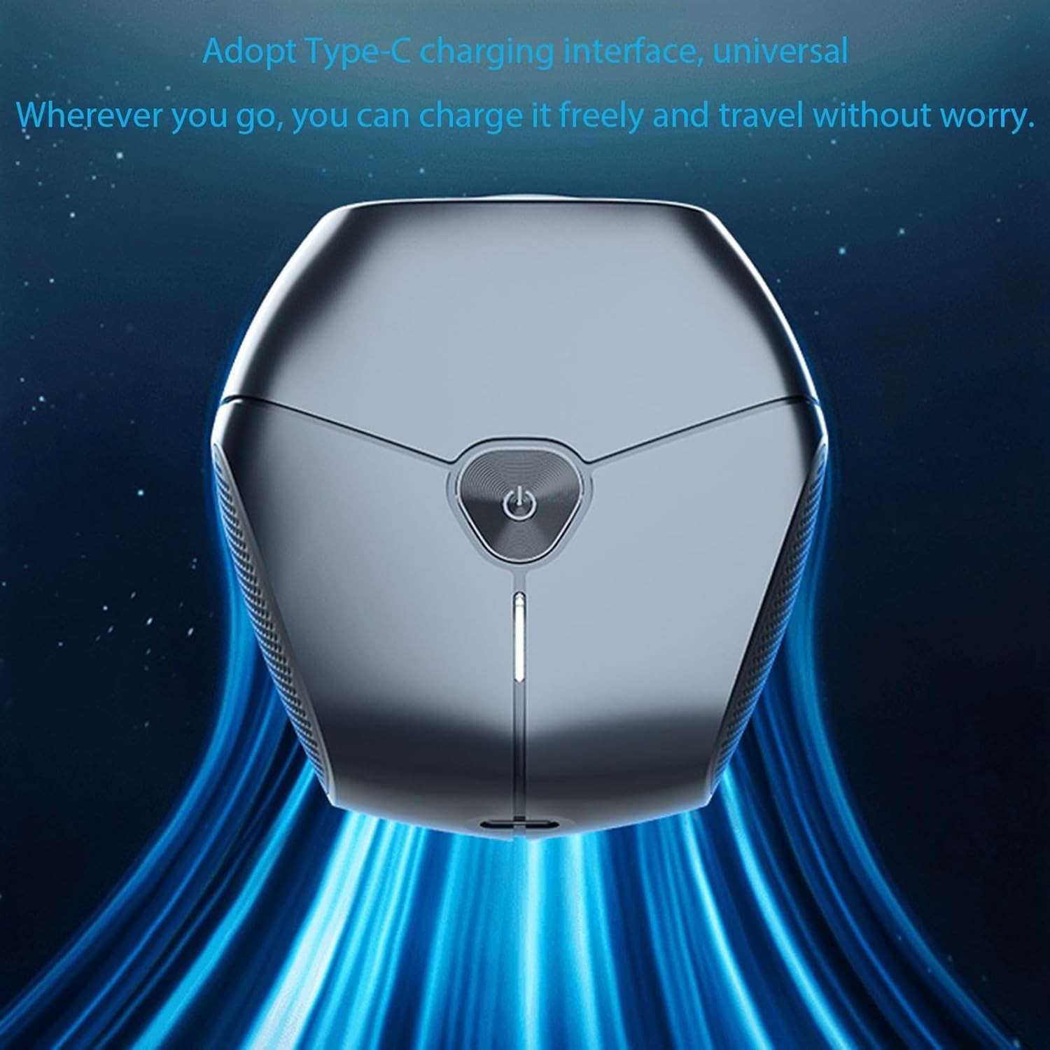 Aparat de Ras Portabil, 8W, Autonomie 60 min, Incarcare Cablu Type C Inclus, Periuta de Curatare, Husa, Reincarcabil, 7.3x7.5x3.3 cm, Negru [2]