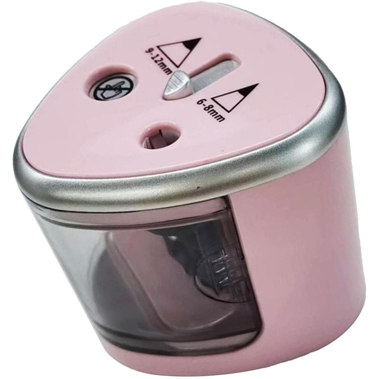 Accesorii Birou si Consumabile - Ascutitoare Electrica cu 2 Gauri, Gri, Baterii 4 x AA (neincluse), 7.5 x 7.5 x 7.5 cm, Roz