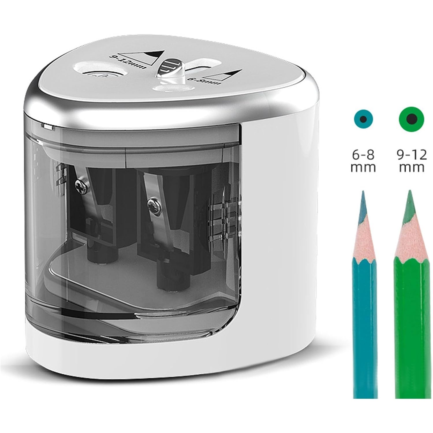 Ascutitoare Electrica cu 2 Gauri, Gri, Baterii 4 x AA (neincluse), 7.5 x 7.5 x 7.5 cm, Gri [3]
