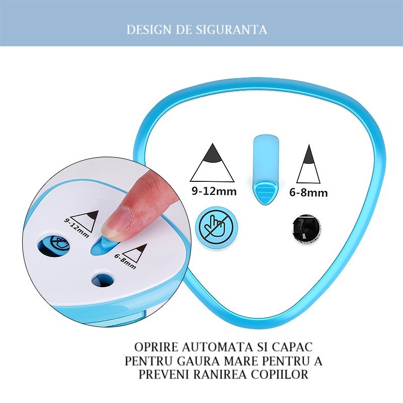 Ascutitoare Electrica cu 2 Gauri, Gri, Baterii 4 x AA (neincluse), 7.5 x 7.5 x 7.5 cm, Albastru [1]