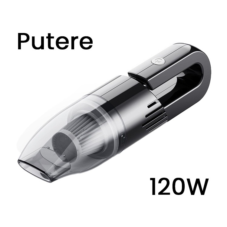 Aspirator Auto cu Incarcare Wireless, Aspirator Vacuum pentru Masina Casa, cu dubla utilizare, Putere 120W, 30 x 7.5 x 7.5 cm, Negru [2]