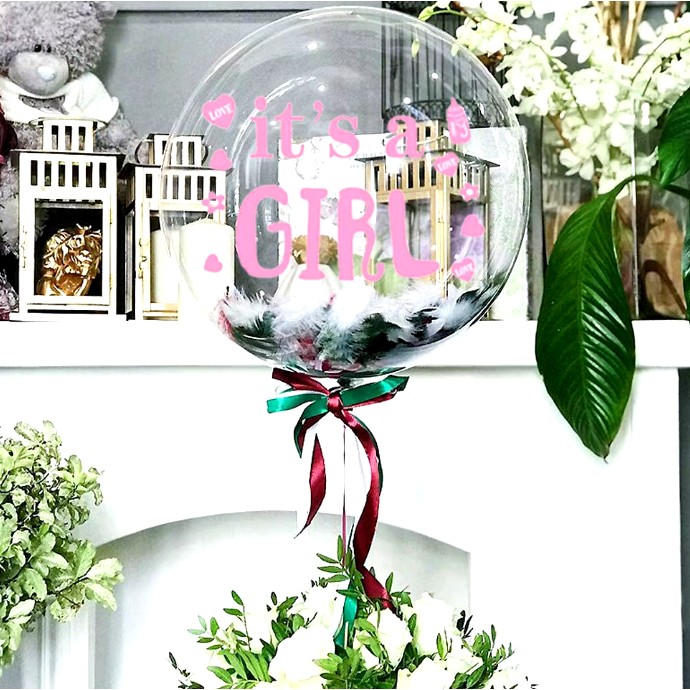 Sticker Autocolant, Tematica Gender Reveal, Model Scris It's a Girl, 19.5x27.5 cm, Roz [2]