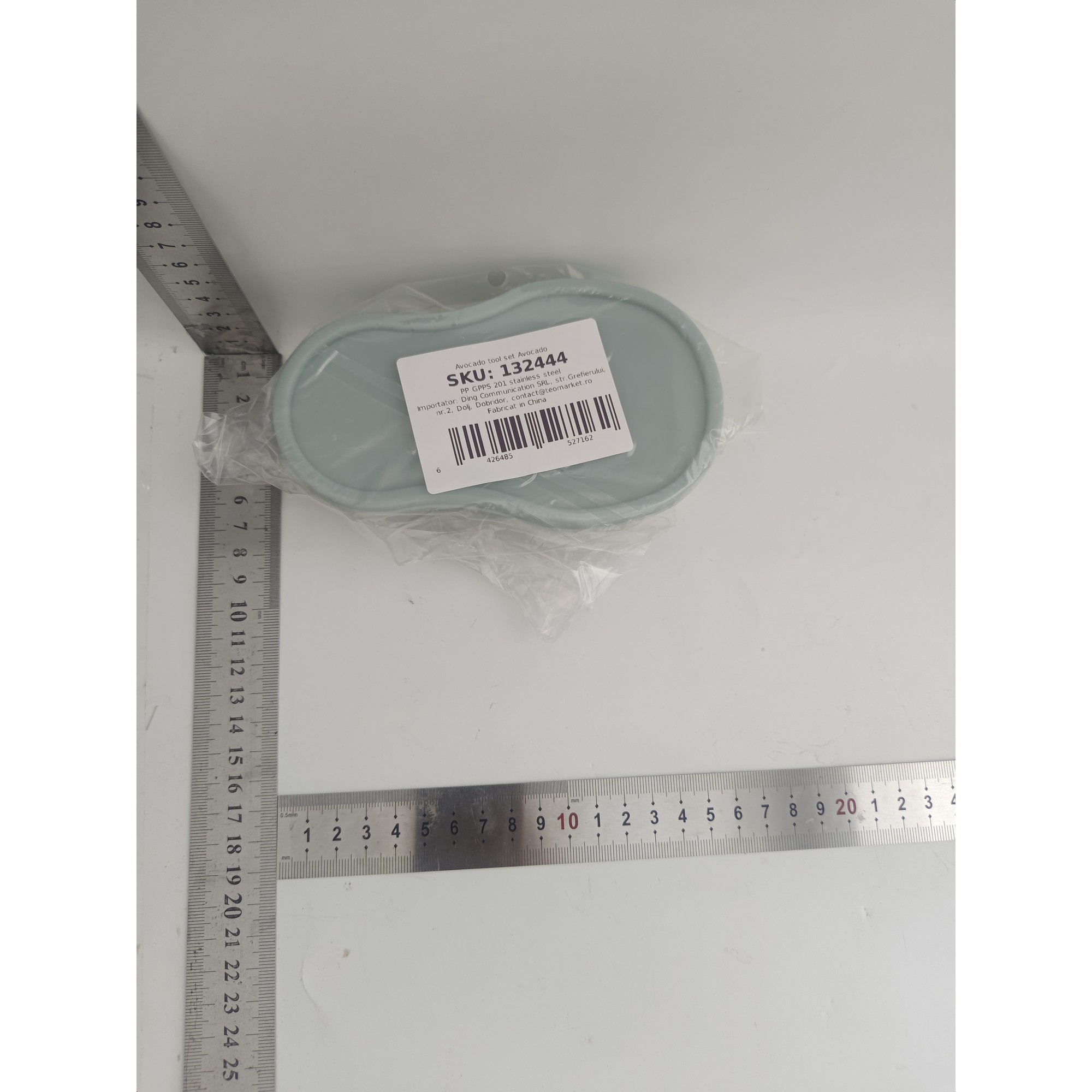 Recipient de Depozitare Avocado 5in1, Etans, pentru Frigider, din Plastic, Dispozitiv de Taiat, Curatat, Feliat, 15x4.5x7 cm, Gri [1]