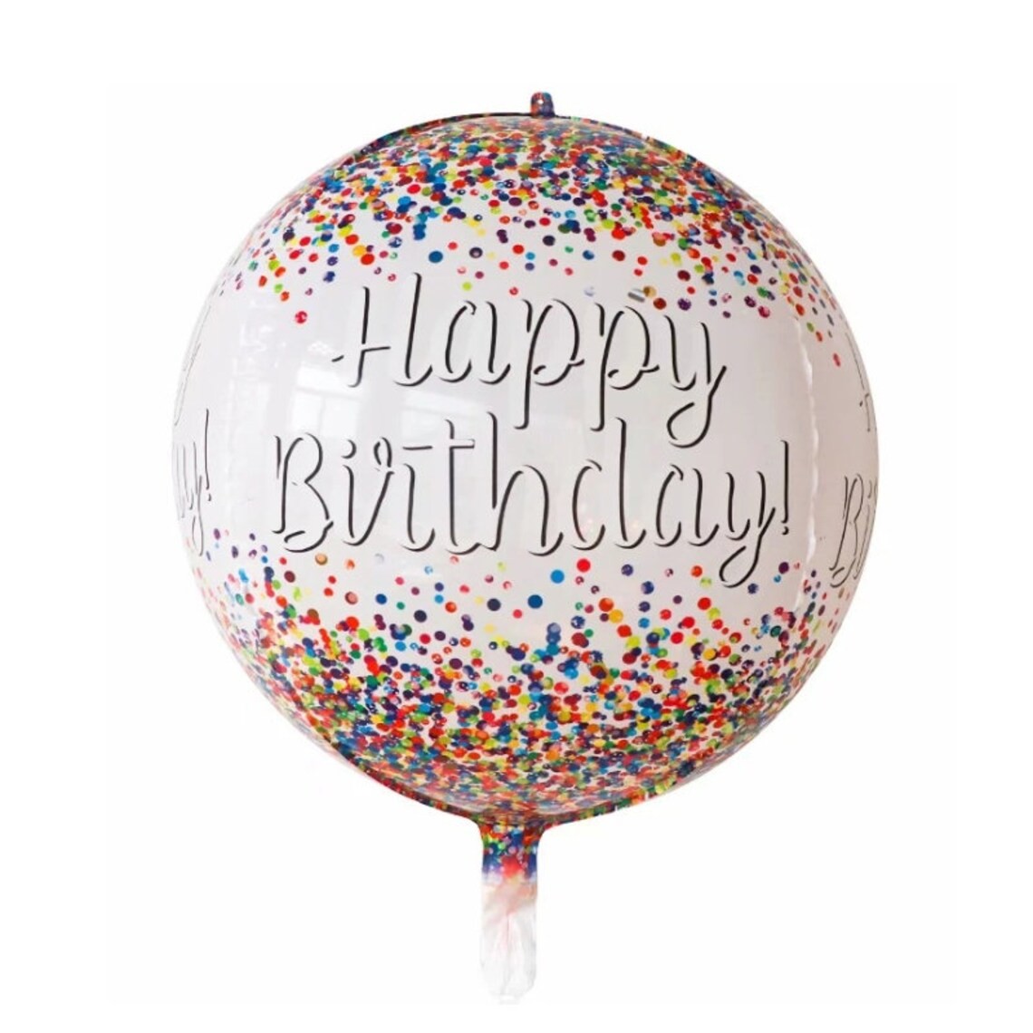 Balon din Folie Metalizata, Figurina Rotunda 4D, Model Happy Birthday, Tema Aniversare, 24 x 63 cm, Ambalaj Individual, Pai inclus, Umflare cu Aer sau Heliu, Maro [4]