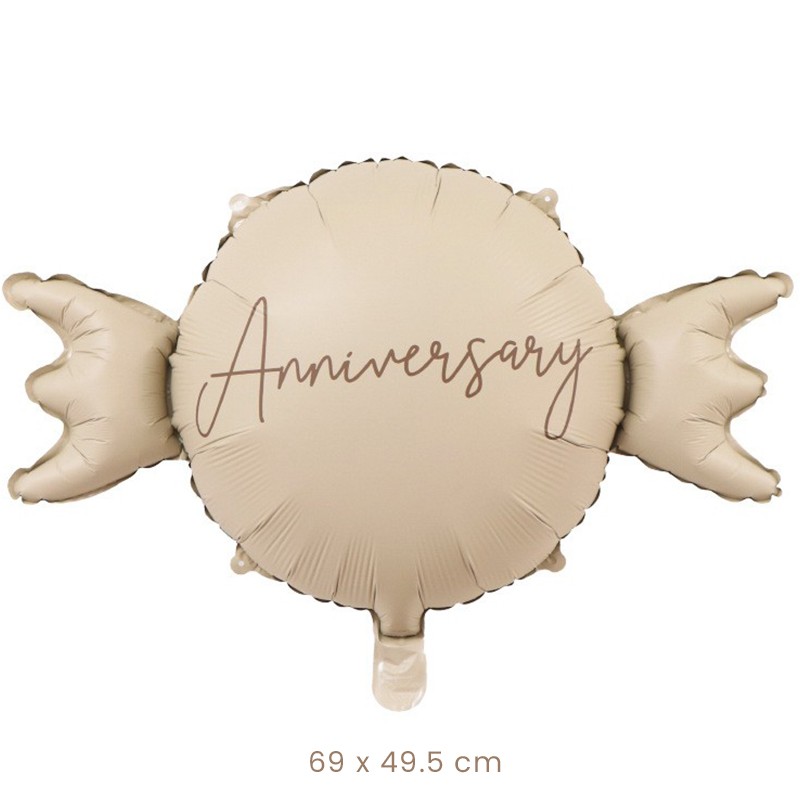 Balon din Folie Metalizata, Figurina Animata, Model Bombonica Aniversara, 69 x 49.5 cm, Ambalaj Individual, Pai Inclus, Umflare cu Aer sau Heliu, Maro [1]