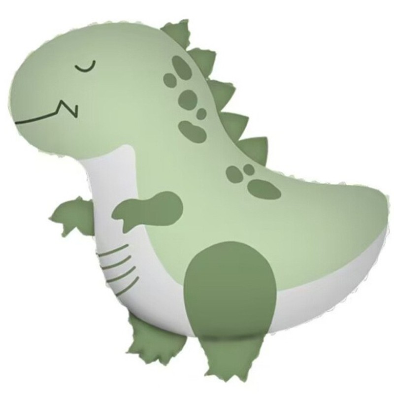 Figurine si Baloane 3D - Balon din Folie Metalizata, Figurina Animata, Model Dinozaur, 55 x 54 cm, Ambalaj Individual, Pai Inclus, Umflare cu Aer sau Heliu, Verde