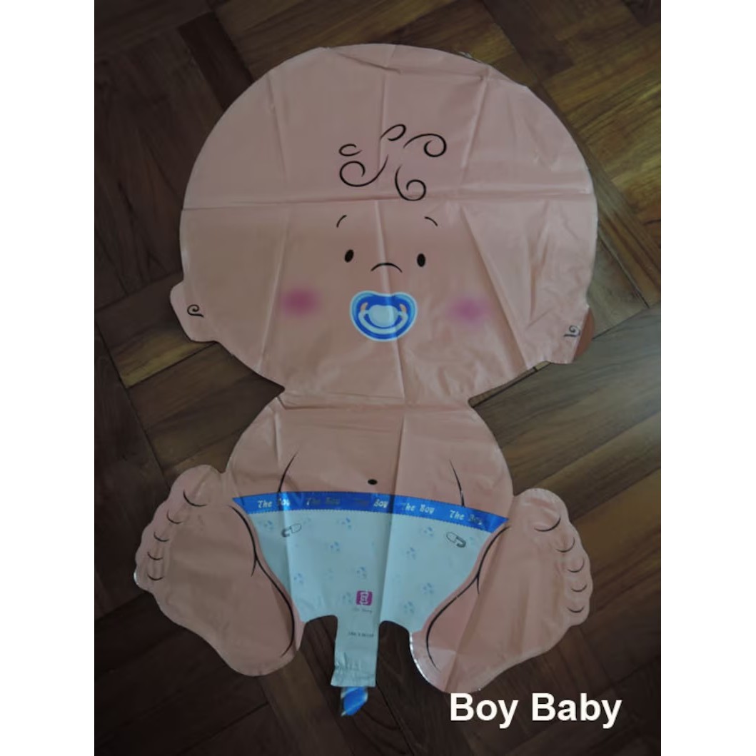 Balon din Folie Metalizata, Figurina Baietel, Tema Botez, 73x48 cm, Ambalaj Individual, Pai Inclus, Umflare cu Aer sau Heliu, Albastru [8]