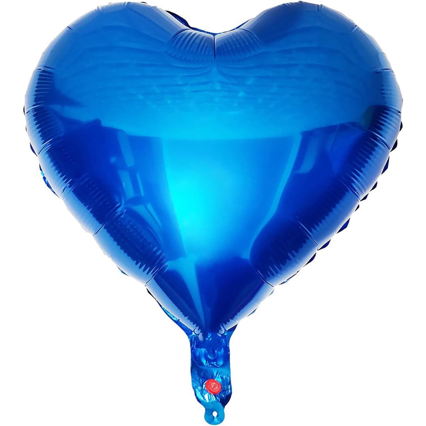 Balon din Folie Metalizata, Figurina Inimioara, Model Simplu, Tematica Iubire, 40 cm, Ambalaj Individual, Pai Inclus, Umflare cu Aer sau Heliu, Albastru [4]