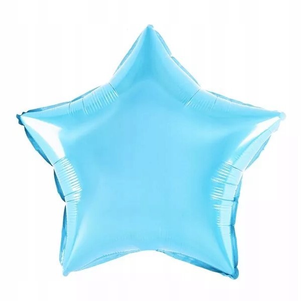 Figurine si Baloane 3D - Balon din Folie Metalizata, Figurina Stea, Model Simplu, Tematica Aniversare, 40 cm, Ambalaj Individual, Pai Inclus, Umflare cu Aer sau Heliu, Bleu