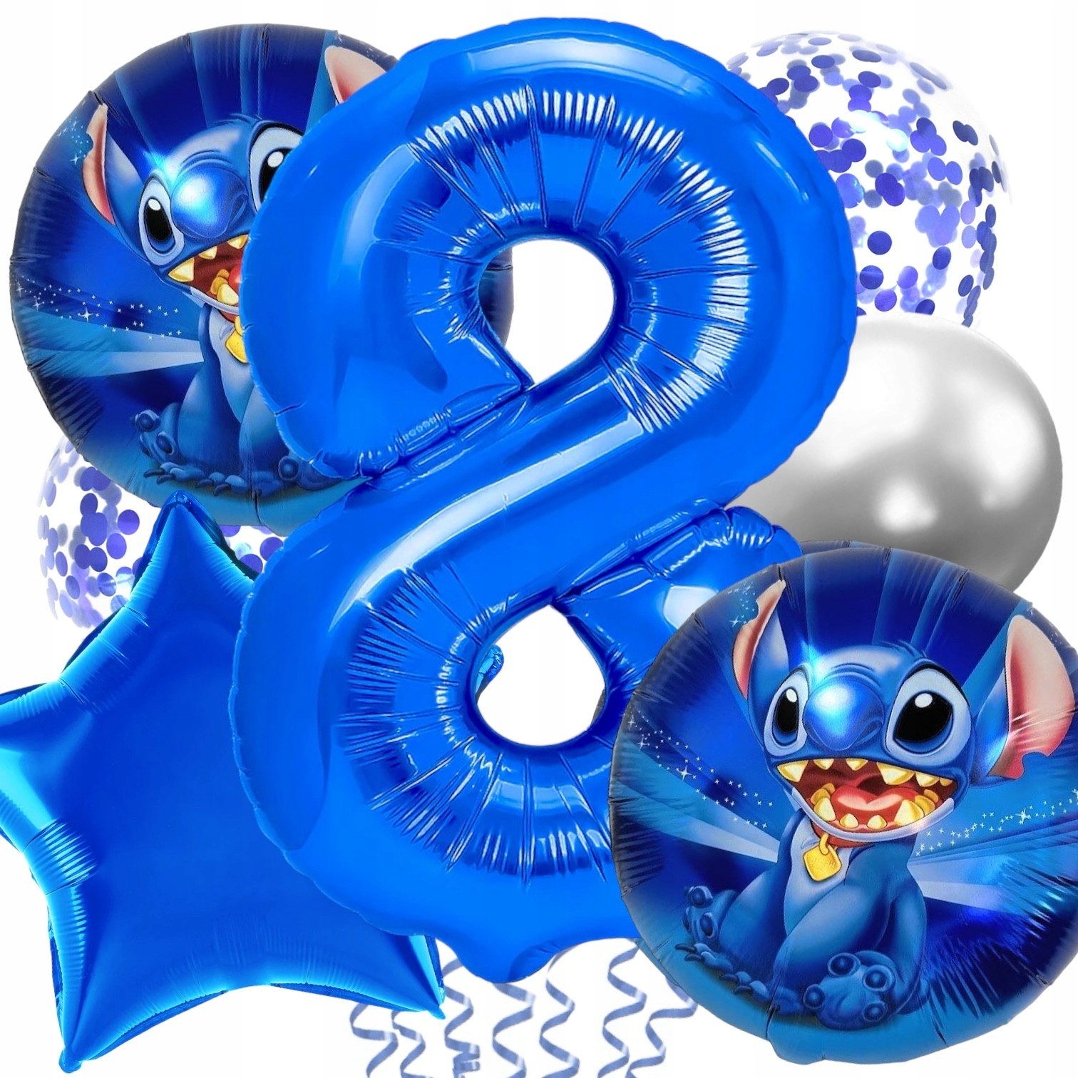 Balon din Folie Metalizata, Figurina Stea, Model Simplu, Tematica Aniversare, 40 cm, Ambalaj Individual, Pai Inclus, Umflare cu Aer sau Heliu, Albastru [1]