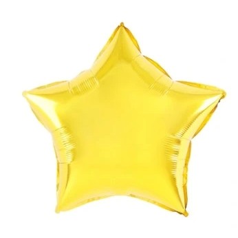 Balon din Folie Metalizata, Figurina Stea, Model Simplu, Tematica Aniversare, 40 cm, Ambalaj Individual, Pai Inclus, Umflare cu Aer sau Heliu, Auriu [1]