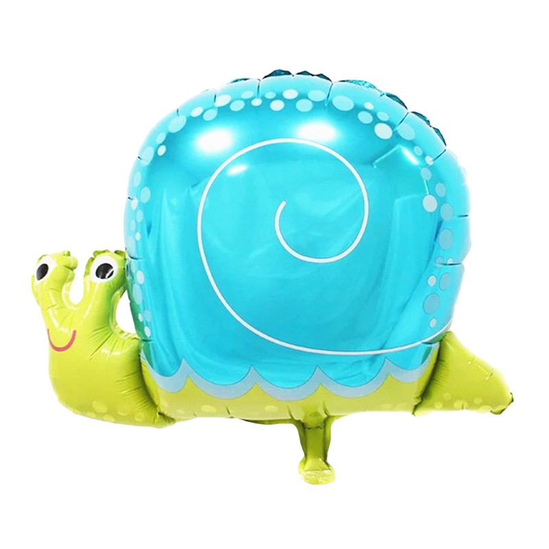 Balon din Folie Metalizata, Figurina Melc, Tema Animalute, 30 cm, Ambalaj Individual, Pai Inclus, Umflare cu Aer sau Heliu, Albastru [1]