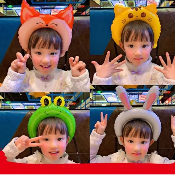 Balon din Folie Metalizata, Tip Coronita cu Urechi, Model Flamingo, Ambalaj Individual, Pai Inclus, Umflare cu Aer sau Heliu, 28 x 27 cm, Roz [2]