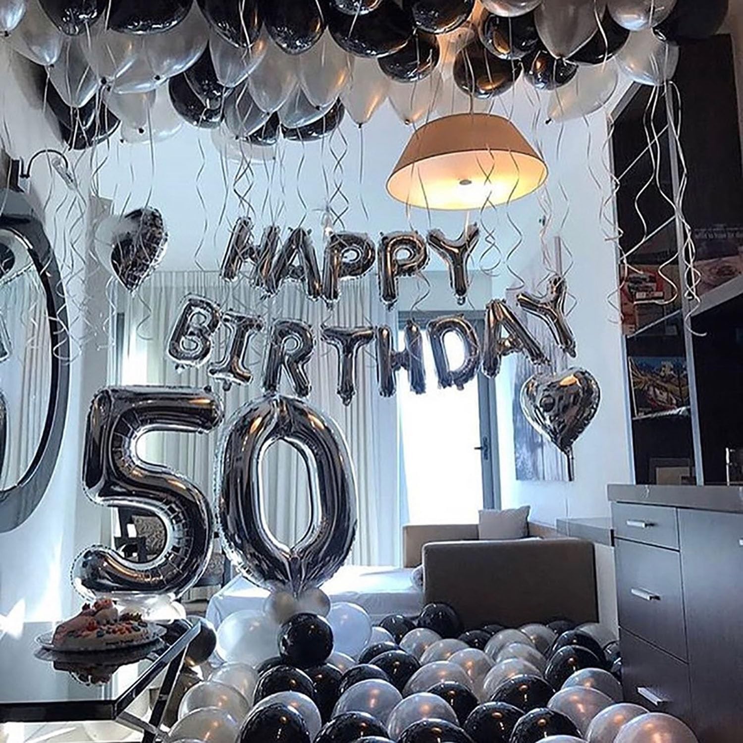 Balon din Folie Metalizata, Figurina Cifra, Tema Aniversare 80 cm, Ambalaj Individual, Pai inclus, Umflare cu Aer sau Heliu, Argintiu, Cifra 5 [9]