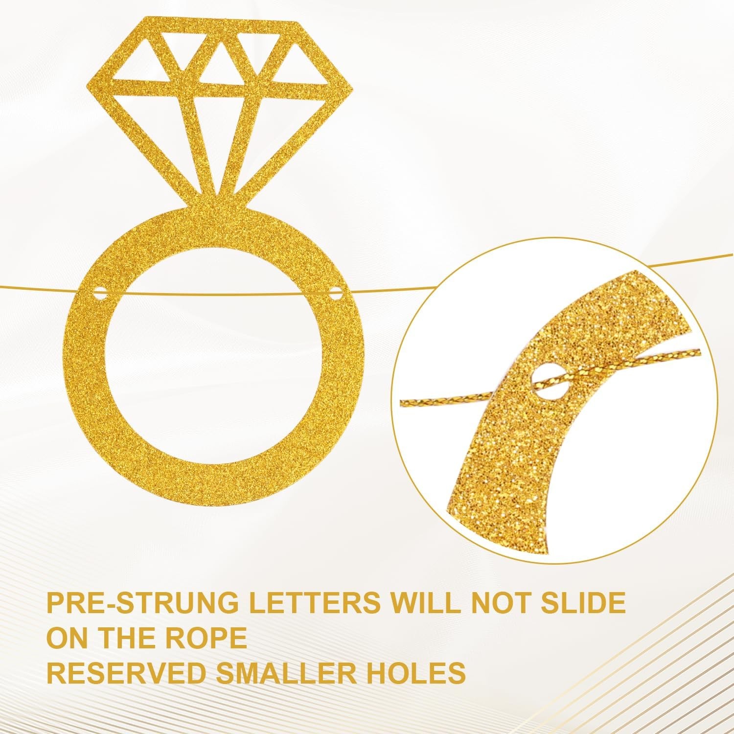 Banner Bride To Be, Dimensiune 30x20 cm, Rola de Ata Inclusa, Tematica Nunta, Decoratiune Party, Auriu [5]