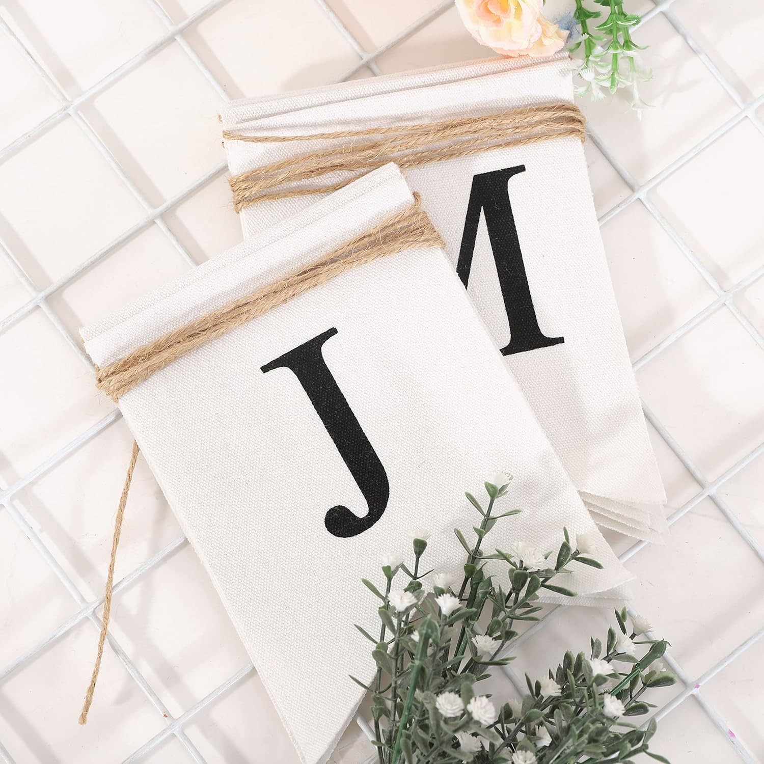 Banner Decorativ, Model Just Married, Tematica Nunta, Alb-Negru [3]