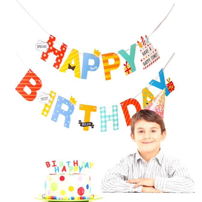 Banner Happy Birthday 100x200 cm, Rola de Ata Inclusa, Tematica Aniversare, Multicolor [2]