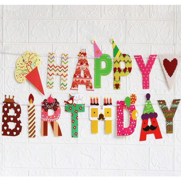 Banner Happy Birthday 100x200 cm, Rola de Ata Inclusa, Tematica Candy, Multicolor [3]
