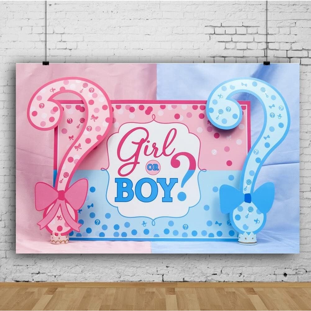 Banner pentru Petrecere, Model Girl or Boy, Tematica Gender Reveal, 150 x 100 cm, Albastru Roz [3]