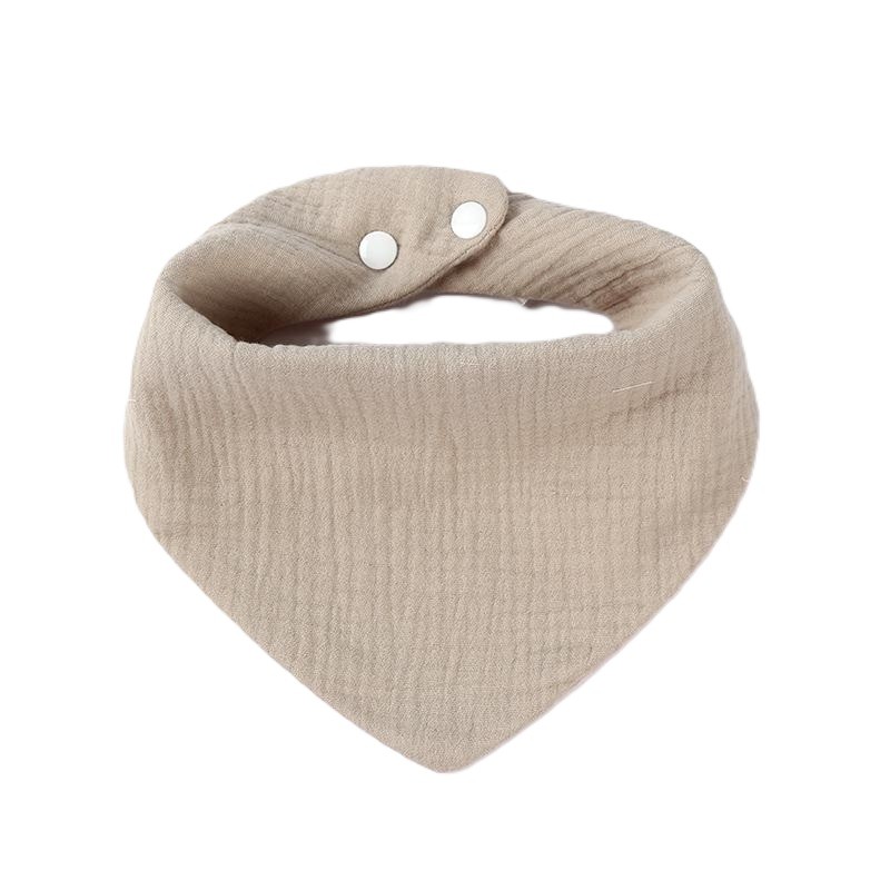 Articole Diverse copii - Baveta Triunghiulara, din Bumbac, pentru Copii 0-12 Luni, 33x32 cm, Rezistenta la Apa, Crem