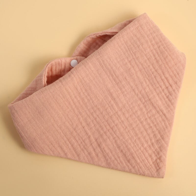 Baveta Triunghiulara, din Bumbac, pentru Copii 0-12 Luni, 33x32 cm, Rezistenta la Apa, Roz [1]