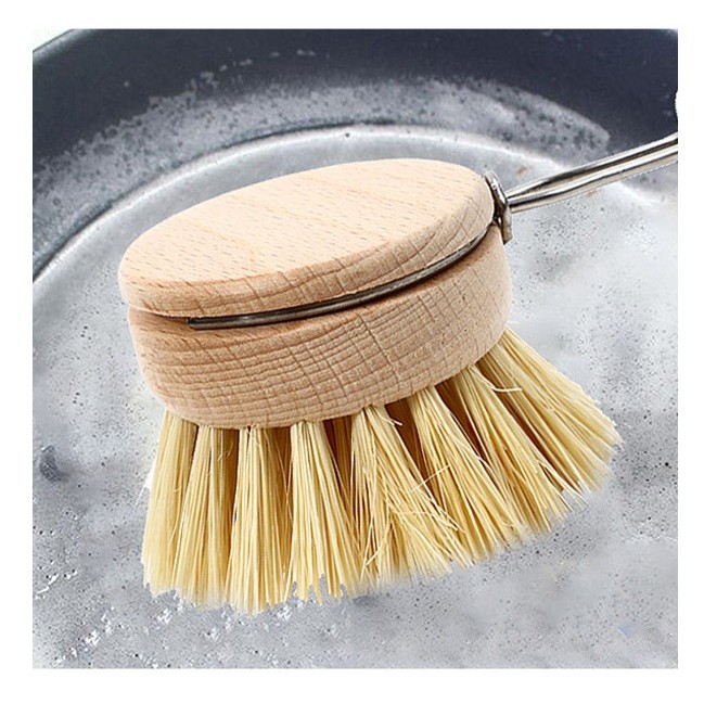 Perie de Curatat Vase si Alimente, din Lemn de Fag cu Coada, 24 x 5.8 cm, Perie din Sisal, Crem [3]