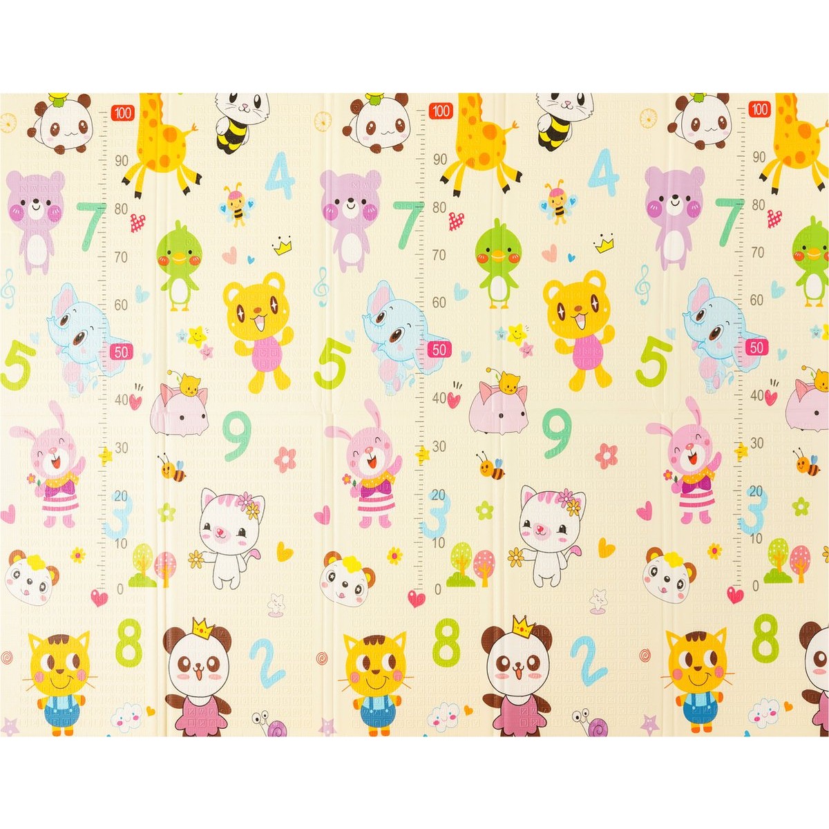 Covoras pentru Copii, cu 2 Fete, Model Animale Marine/Exotice, din XPE+PE, Impermeabil, Antiderapant, Protectie Termica, +3 Luni, Pliabil, 180 x 200 x 1.5 cm, Multicolor [2]