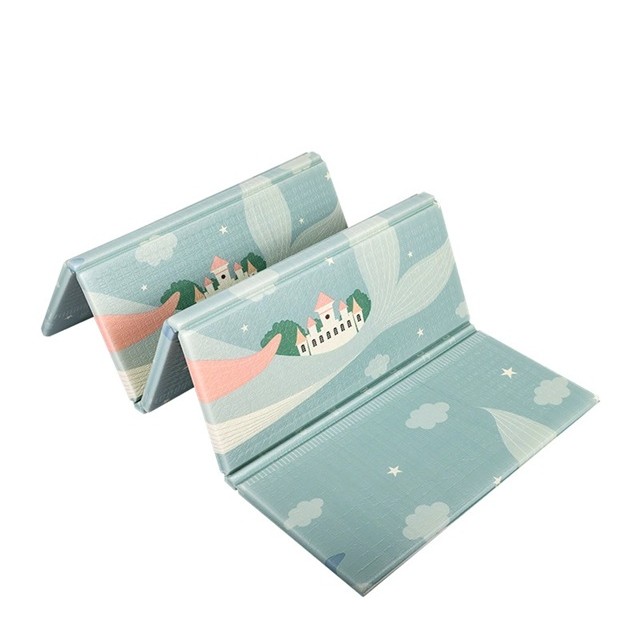 Covoras pentru Copii, cu 2 Fete, Model Balene/Iepurasi, din XPE+PE, Impermeabil, Antiderapant, Protectie Termica, +3 Luni, Pliabil, 150 x 200 x 1.5 cm, Multicolor [4]