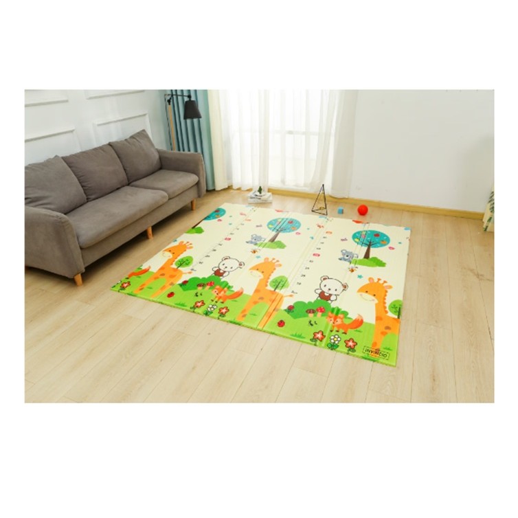 Covoras pentru Copii, cu 2 Fete, Model ZOO/Ursulet, din XPE+PE, Impermeabil, Antiderapant, Protectie Termica, +3 Luni, Pliabil, 150 x 200 x 1.5 cm, Multicolor [8]