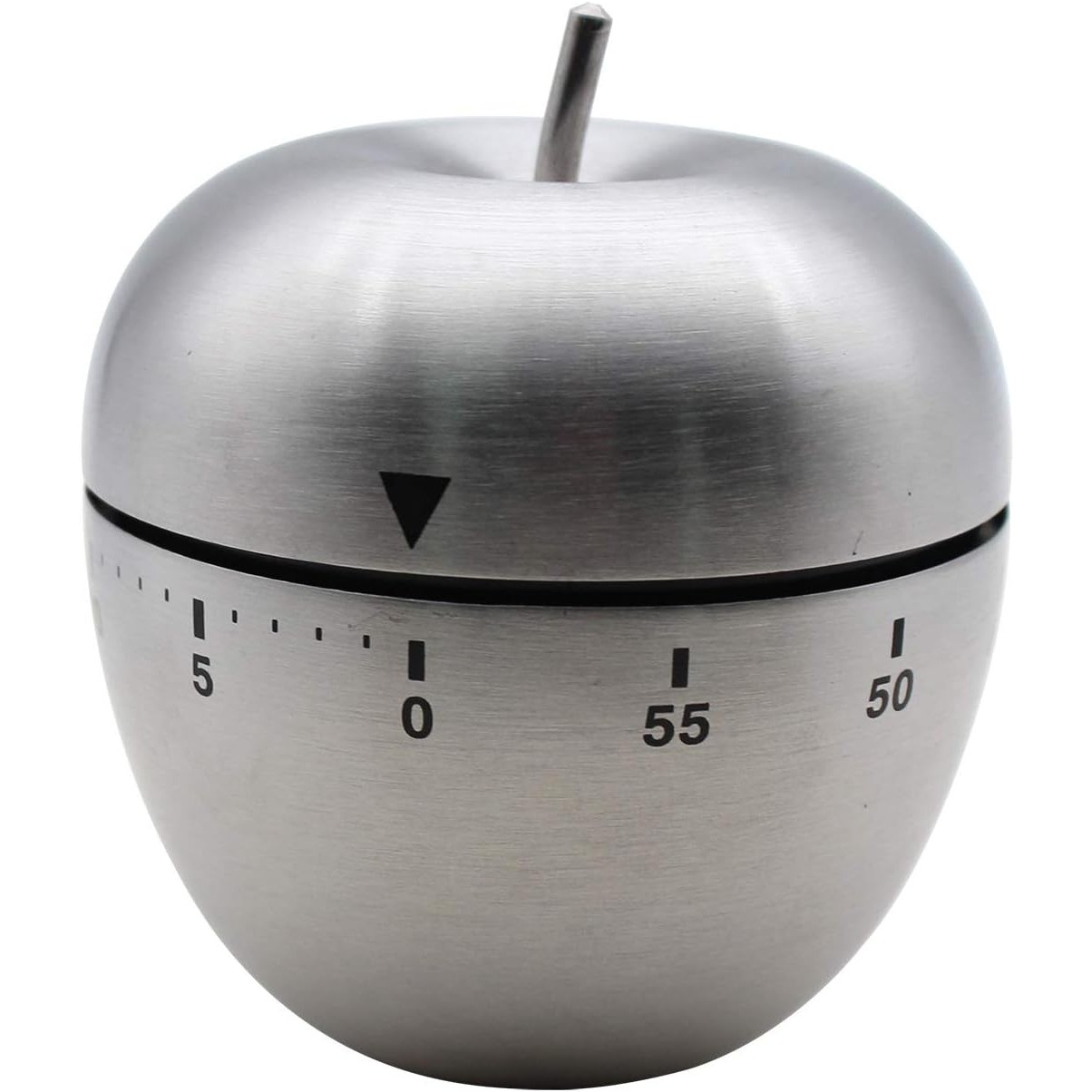 Accesorii Bucătărie - Cronometru de Bucatarie, Mecanic, Forma de Mar, din Otel Inoxidabil, 60 min Timer, 7.5 x 6.2 cm, Argintiu