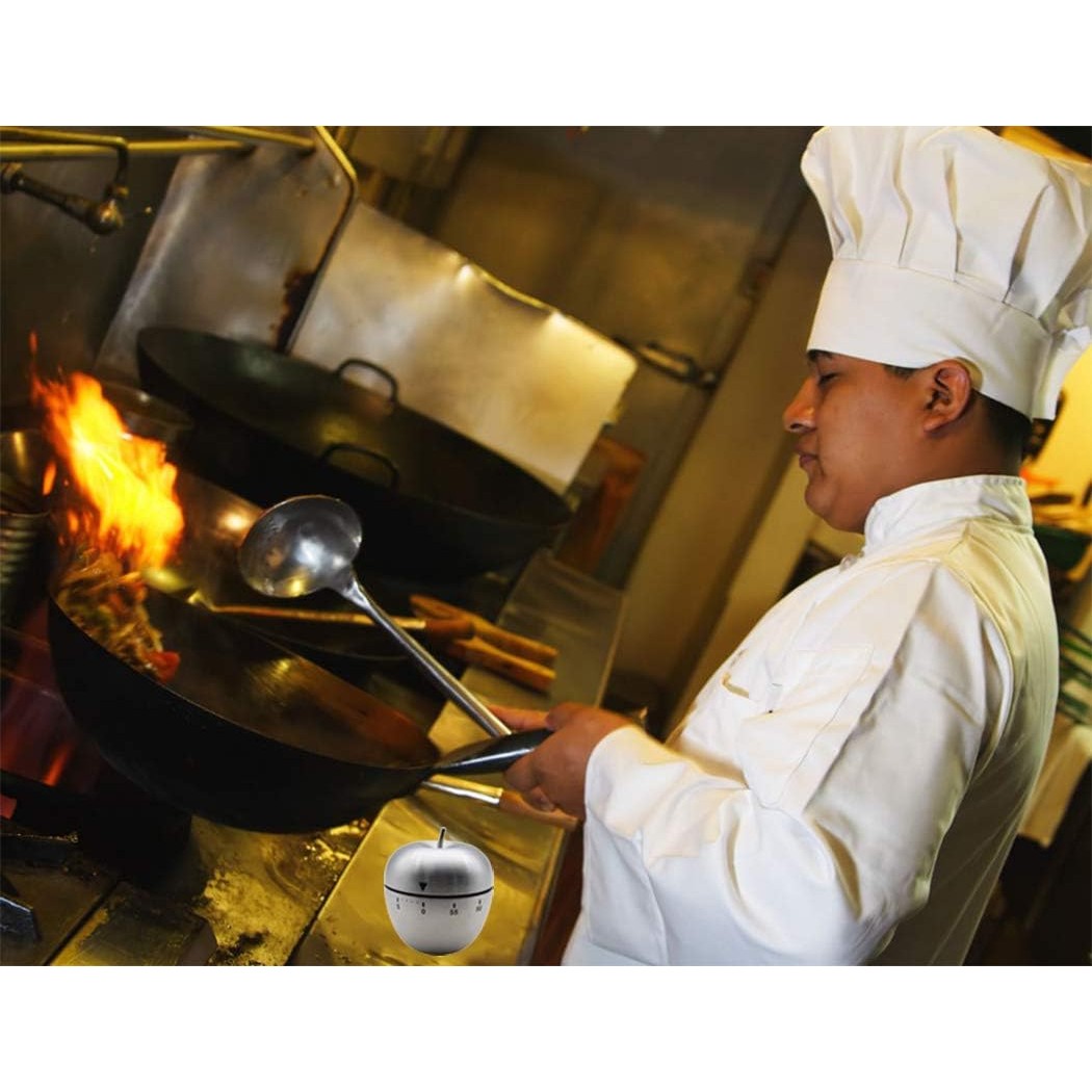 Cronometru de Bucatarie, Mecanic, Forma de Mar, din Otel Inoxidabil, 60 min Timer, 7.5 x 6.2 cm, Argintiu [2]