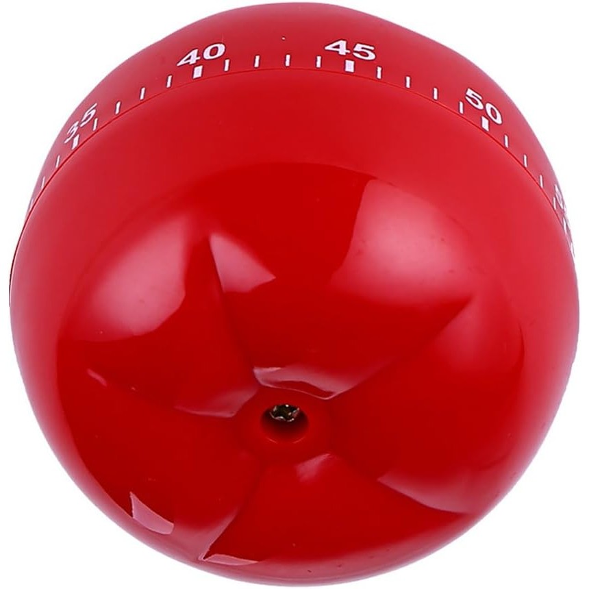 Cronometru mecanic de bucatarie forma de rosie, 60 de minute, 6.3 x 4.5 cm, material ABS, rosu [8]