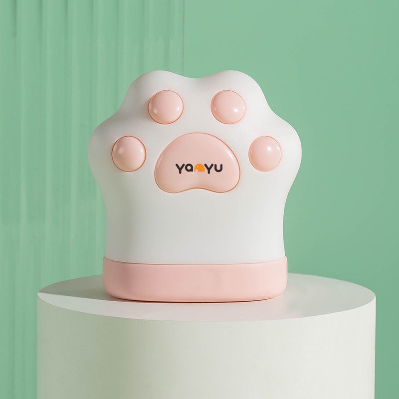 Diverse Casa - Ruleta Portabila, Ruleta mini pentru Copii, Model Labuta de Pisica, cu Prindere, pentru Masurat Diametrul, 5.5 x 6.5 cm, Banda 1.5m, Roz