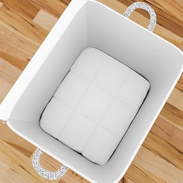 Cutie de Depozitare cu Fermoar, Pliabila, Maner Ranforsat, Fermoar Rezistent, pentru Haine, Paturi, Plapumi, Perne, Lenjerii de Pat, Jucarii, 61x50x71 cm, 210 Litri, Gri [1]