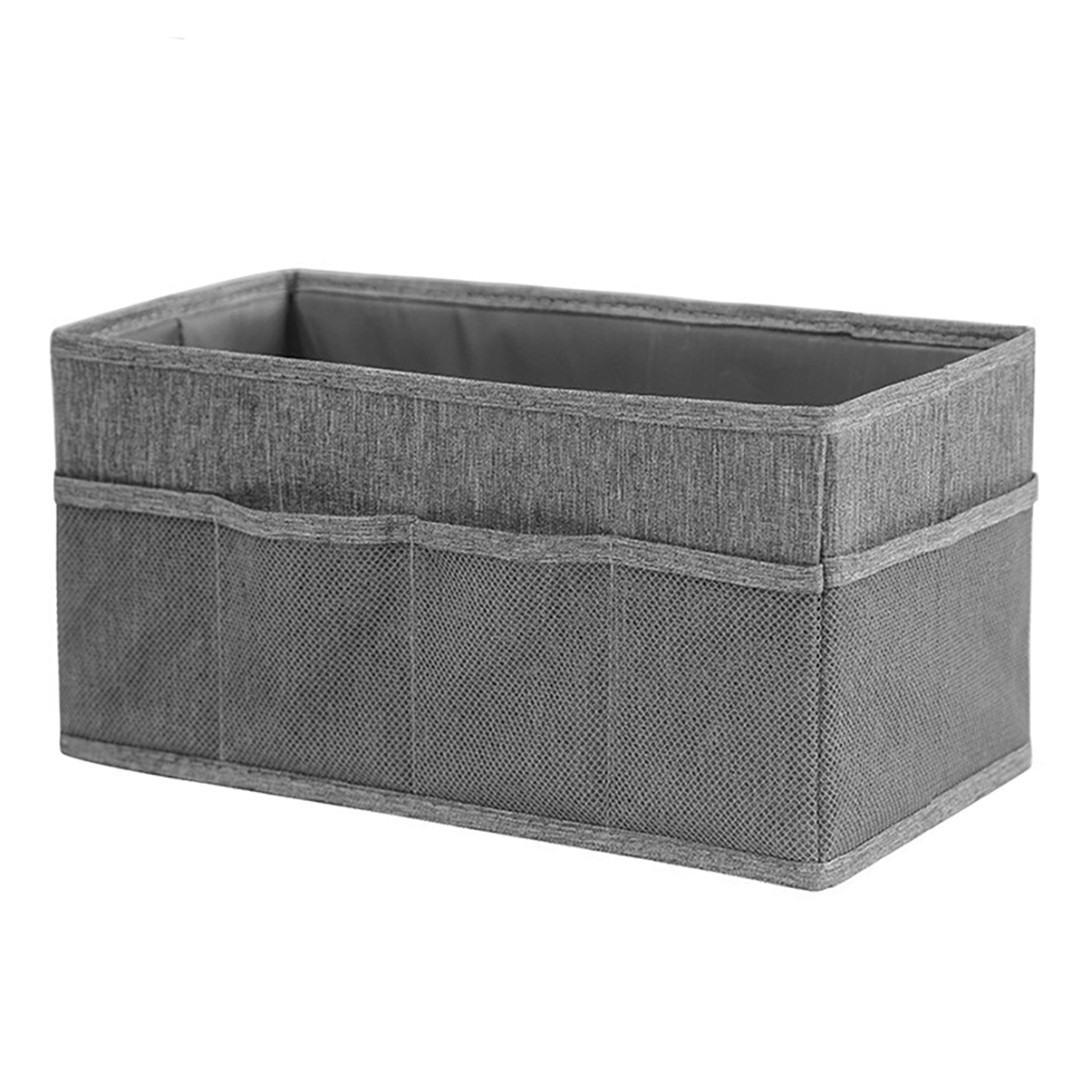 Articole pentru Casa si Curatenie - Cutie Depozitare cu Cadru Metalic, pentru Bucatarie, snacksuri, pliabila din poliester Oxford, 30 x 15 x 15 cm Gri