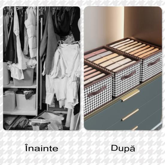 Cutie Depozitare, Capac Transparent, Model In Carouri, Model Mediu, Maro [2]