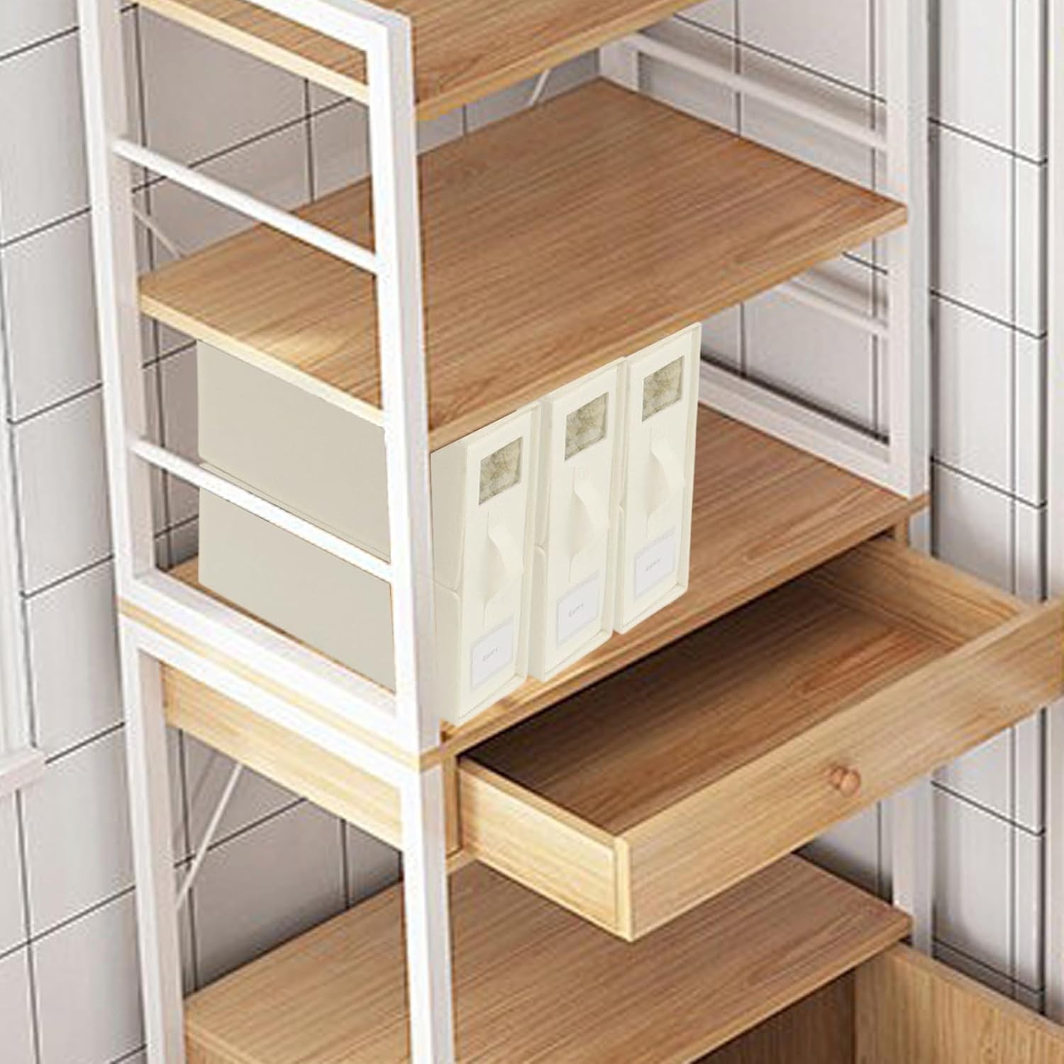 Cutie Depozitare Lenjerii de Pat, Pliabila, Capacitate 18l, 38x33x12 cm, din Panza Oxford cu PP Incorporat, Fereastra Vizibila, Alb Ivoir [3]