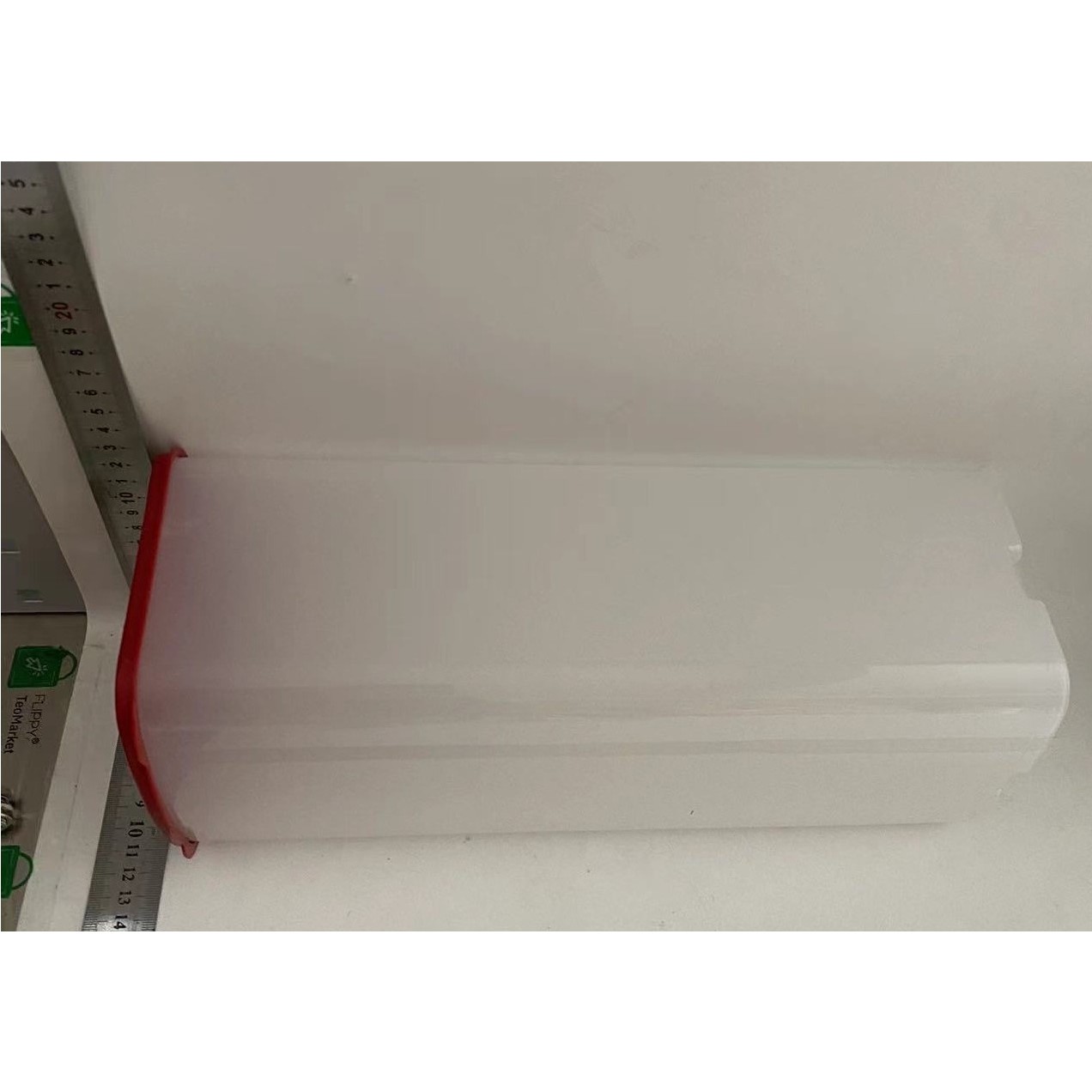 Cutie Depozitare Paine, din Plastic, 34 x 13 cm, Pastreaza Prospetimea, Capac Rosu [1]