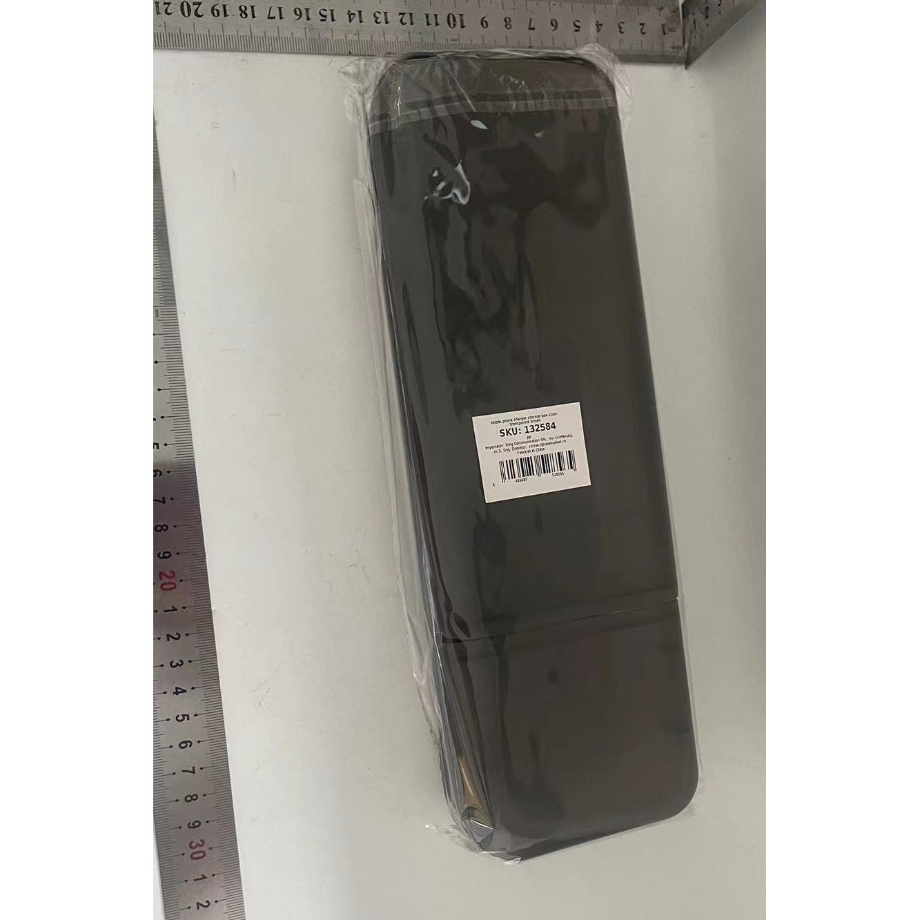 Cutie Organizatoare pentru Cabluri, din Plastic, 28 x 9 x 6 cm, Gri [1]