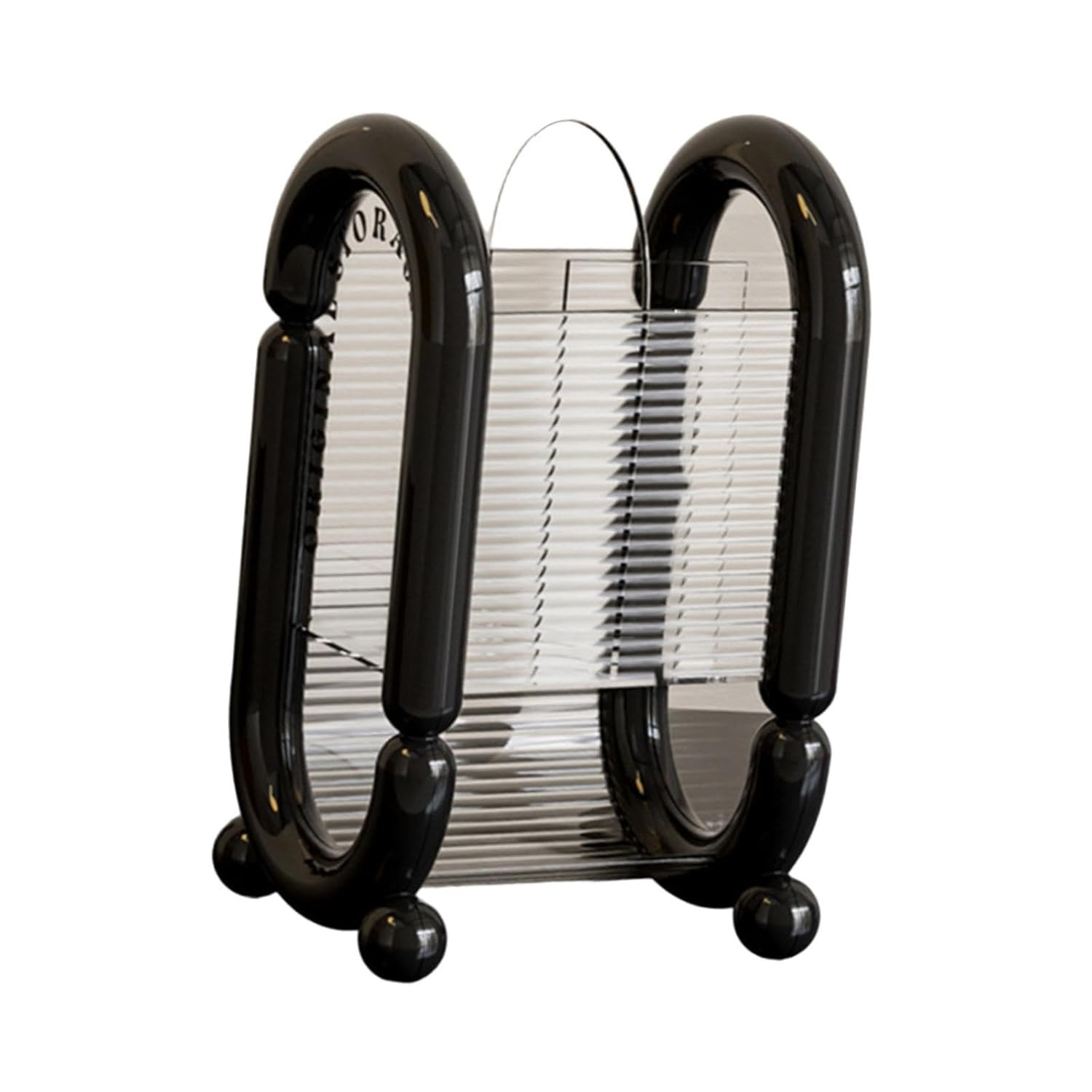 Cutie pentru Depozitare Cosmetice, pentru Pensule, Creioane si Buretei, 4 Compartimente, din Plastic, 12 x 10 x 20 cm, Negru [4]