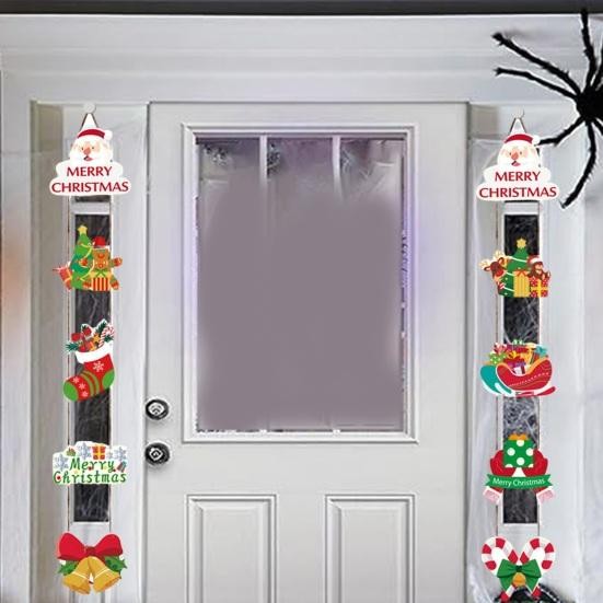 Set 2 Decoratiuni de Craciun, de Agatat, pentru Usa, Sfoara Inclusa, 21 cm/28 cm, din Hartie 350g, Multicolor [6]