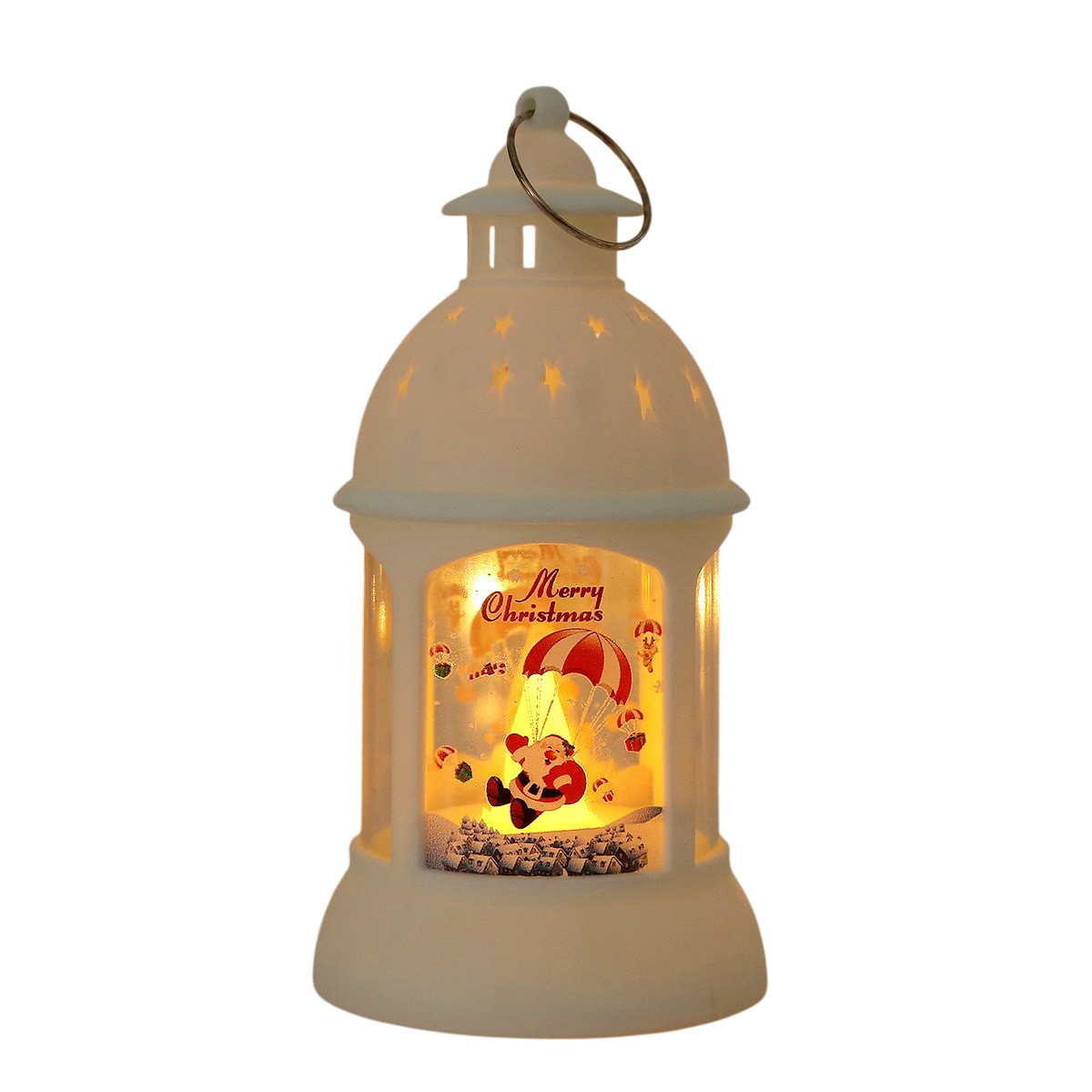 Decoratiune de Craciun, Model Sfesnic de Birou, Mos Craciun, din Plastic, cu Inel de Agatat, 6.8 x 13.5 x 2 cm, Alb [6]